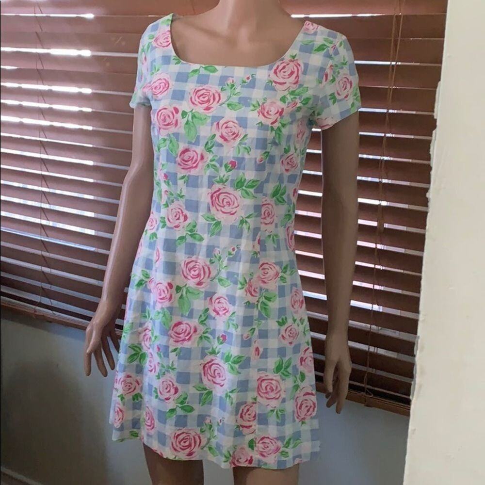 LILLY PULITZER FLORAL LINEN DRESS SIZE 4